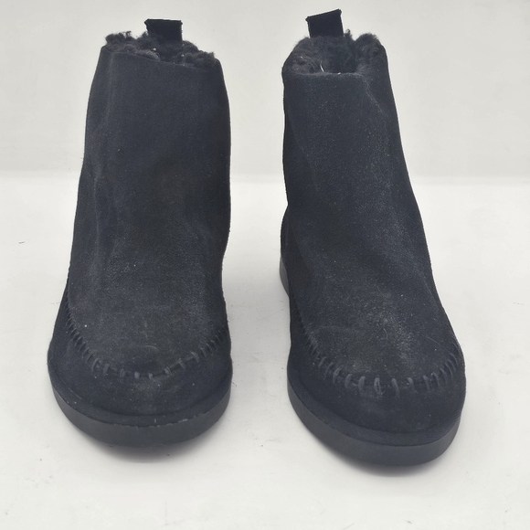Steve Madden Tommy Suede Shearling Boots Black Size 6 - Picture 6 of 12